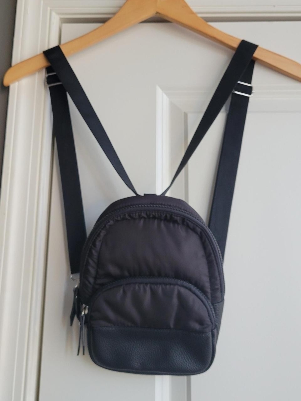 Laundry by Shelly Segal black nylon puffy mini backpack
